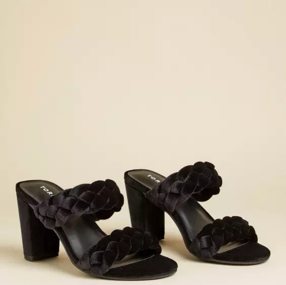 Torrid Black Braided Heeled Sandals Size 11.5 WW